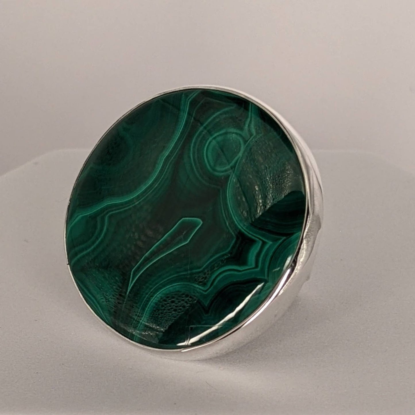 Malachite & Sterling Silver Lg. Teardrop Ring