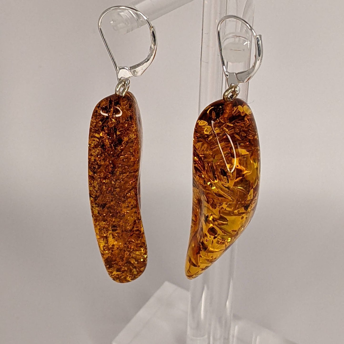 Cherry Amber All Stone Earrings