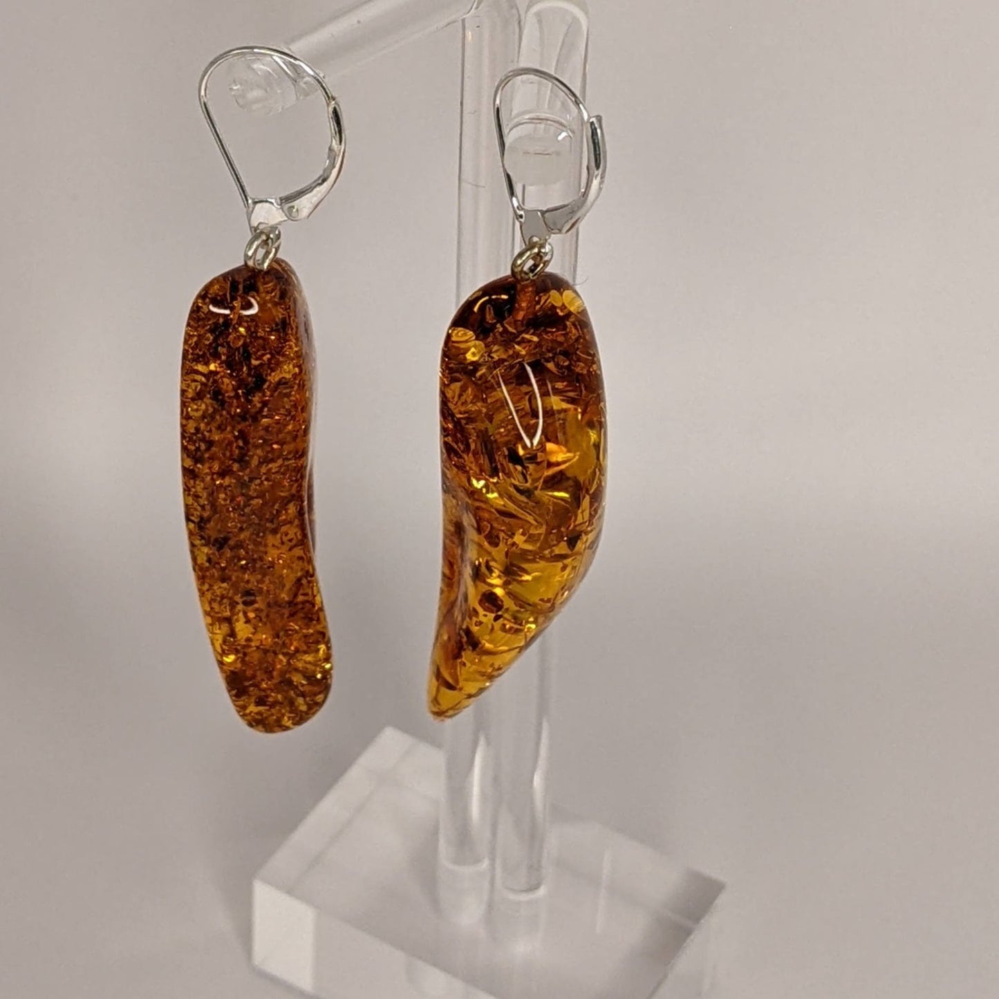 Cherry Amber All Stone Earrings