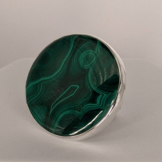 Malachite & Sterling Silver Lg. Teardrop Ring