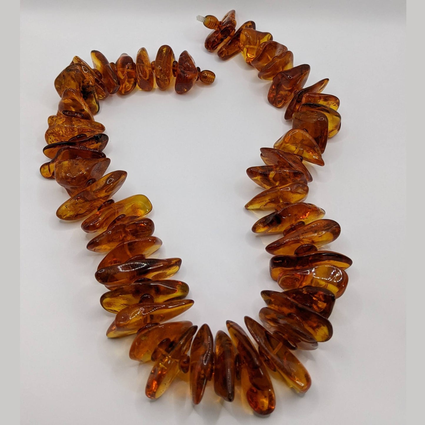 Love is Willing to Do All Things Cherry Amber Large Stones Necklace